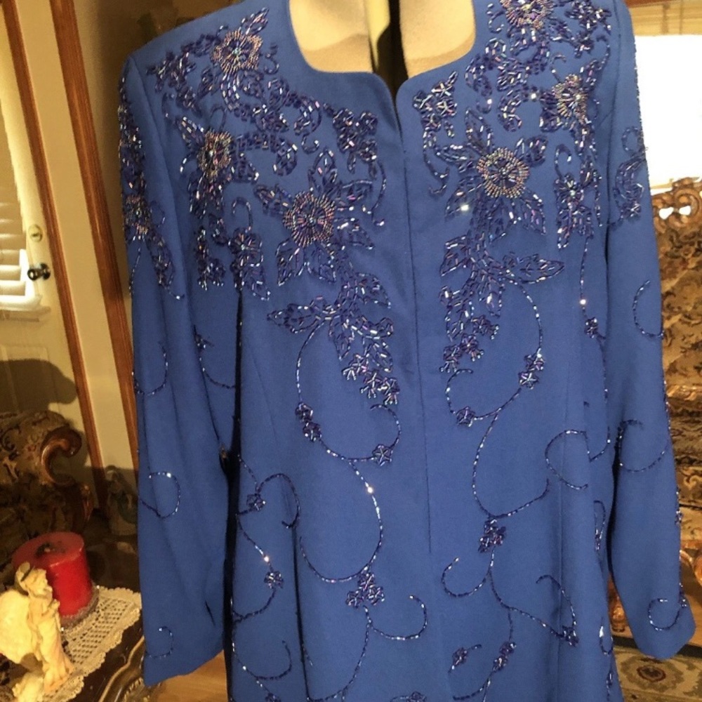 Dazzling Matching Jacket/skirt Set Ben Marc International Navy Blue S 18